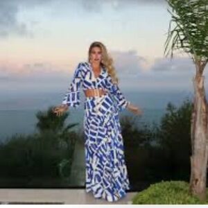 House Of Harlow 1960 2-Piece Bohemian / Western Top & Maxi Skirt Set Size Large